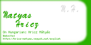 matyas hricz business card