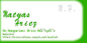 matyas hricz business card